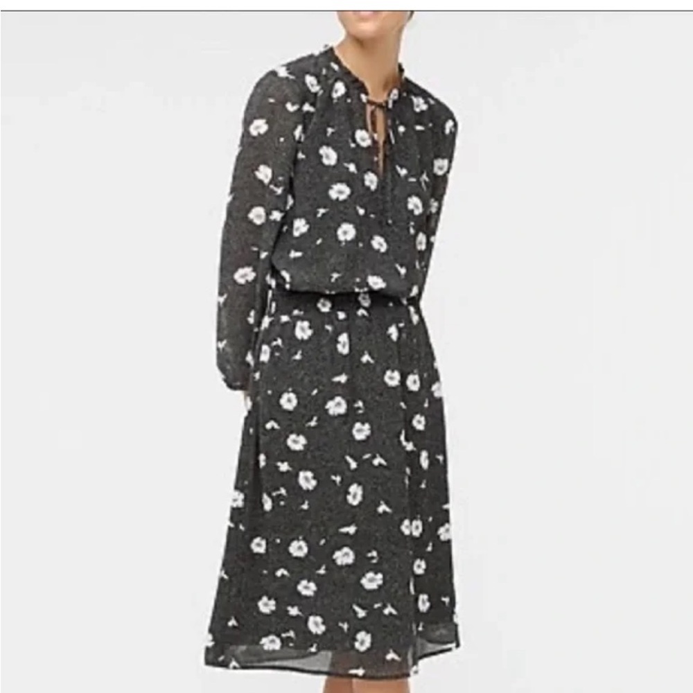 JCrew Floral Black and White Women's Dress size M